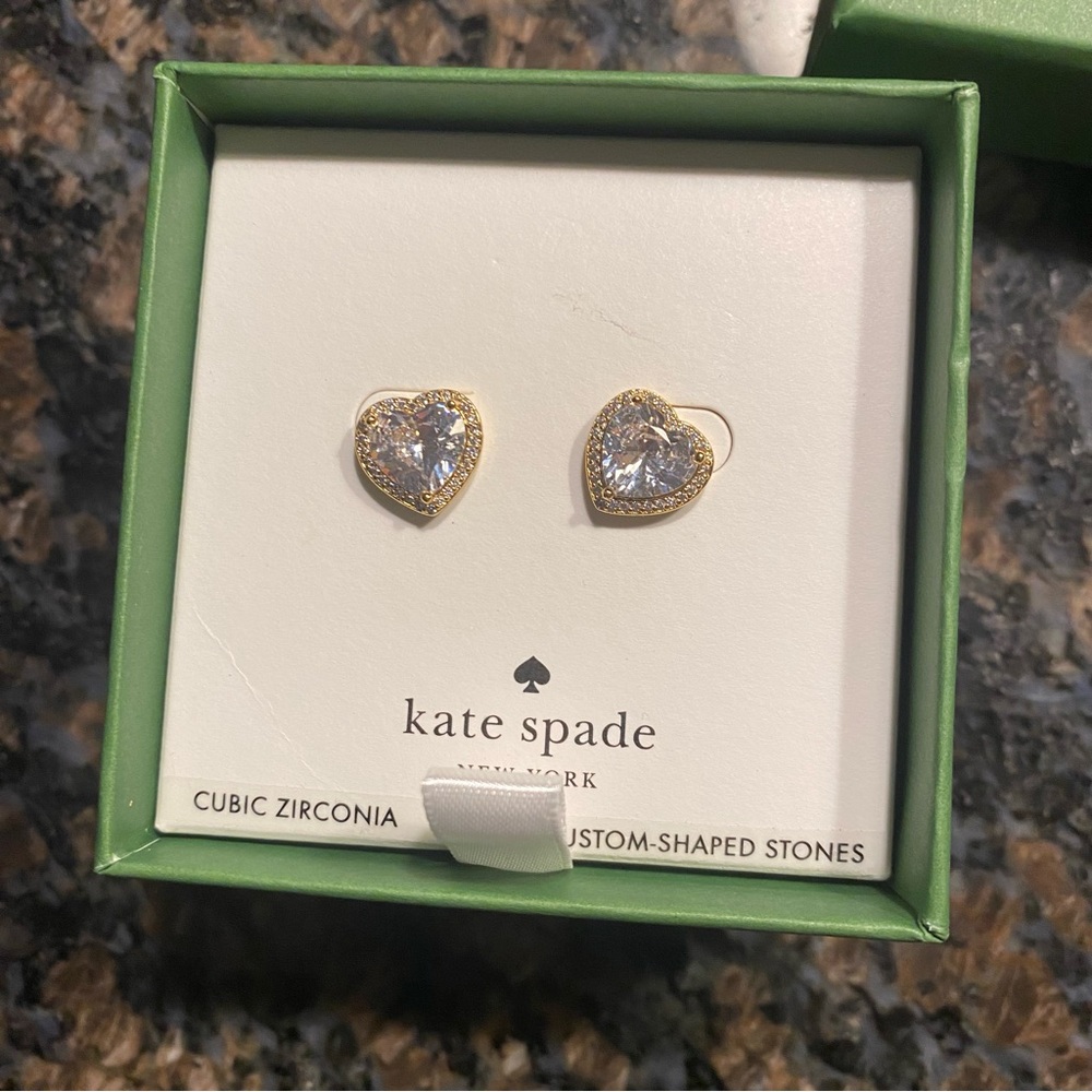 Kate Spade Gold Heart Earrings - Picture 2 of 3